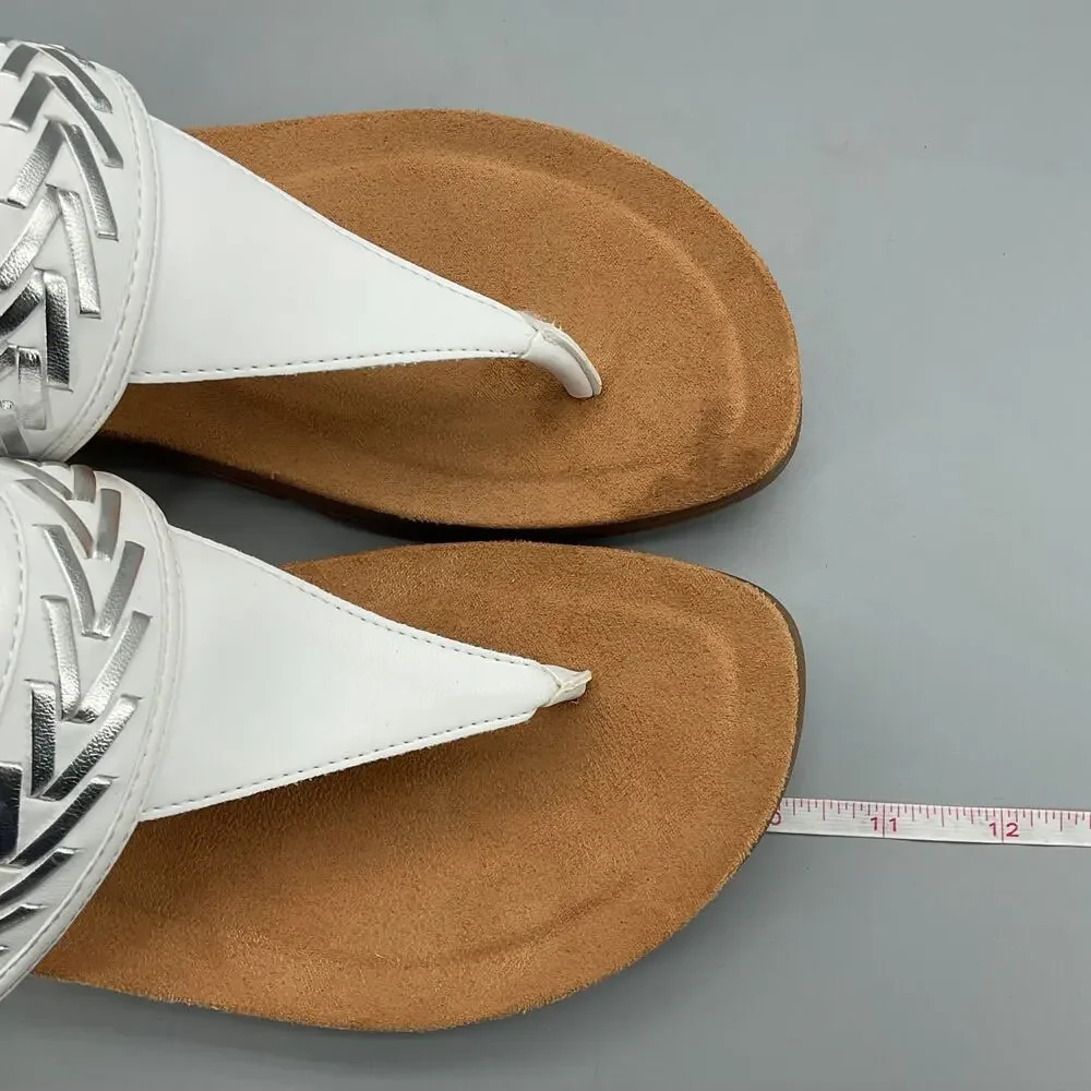 NEW Easy Spirit Women’s Monte Slingback Thong Sandals White Size 8.5M